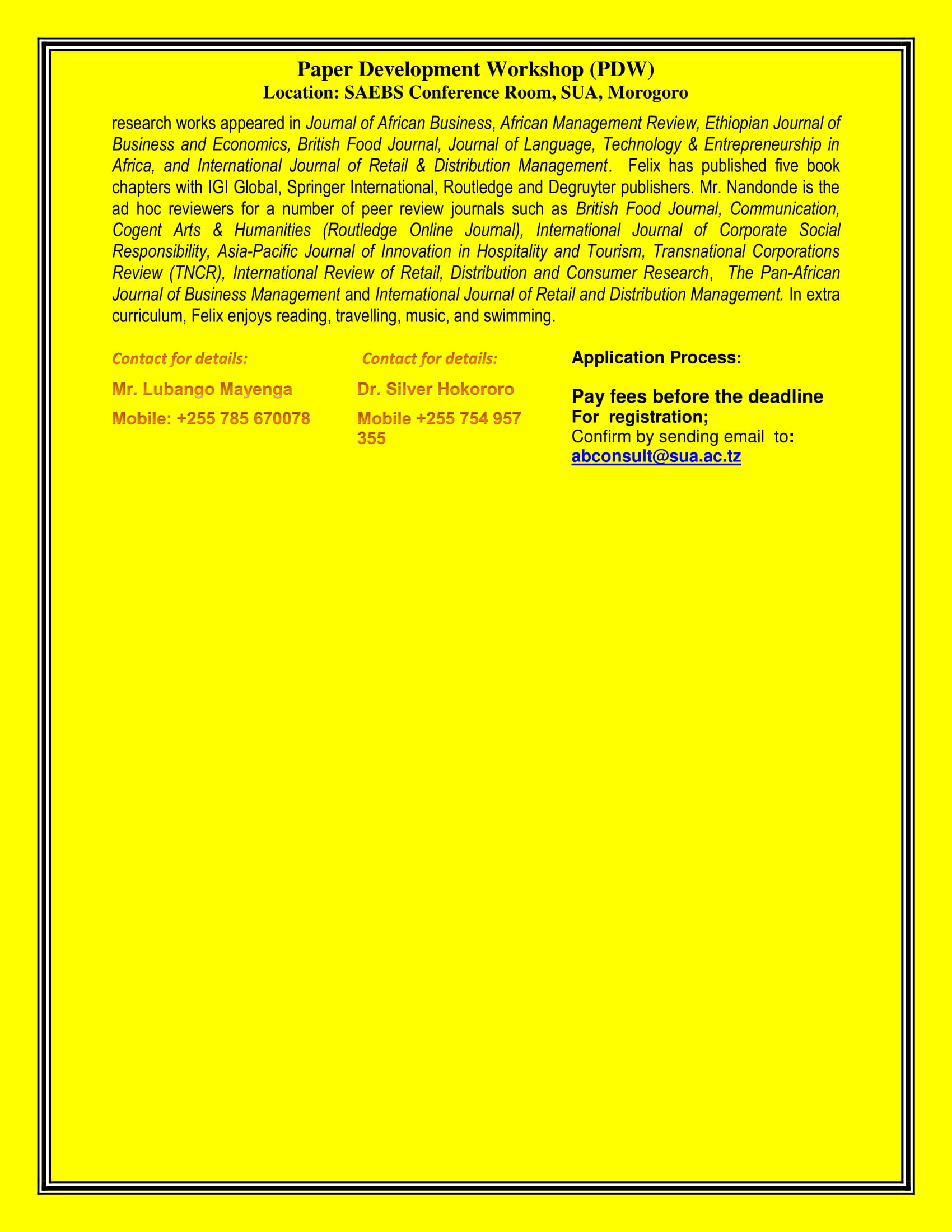 PAPER DEVELOPMENT WORKSHOP 2