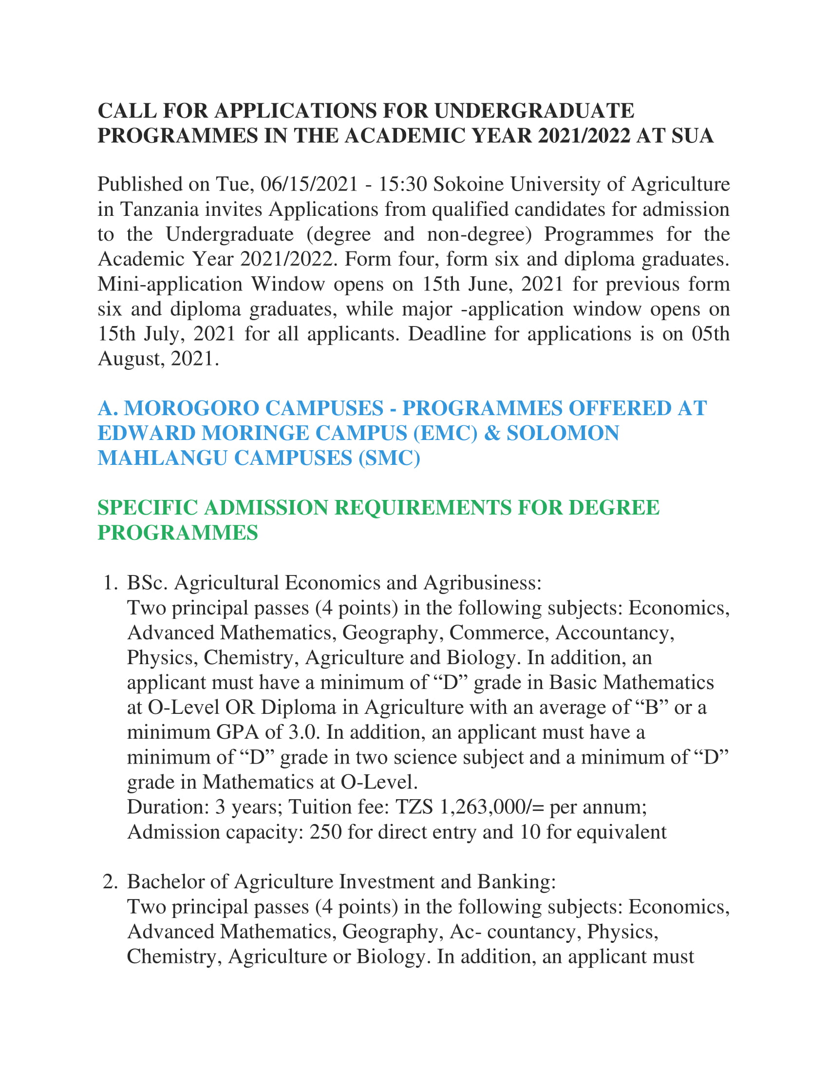 CALL FOR APPLICATIONS FOR UNDERGRADUATE PROGRAMMES IN THE ACADEMIC YEAR 2021 converted 1